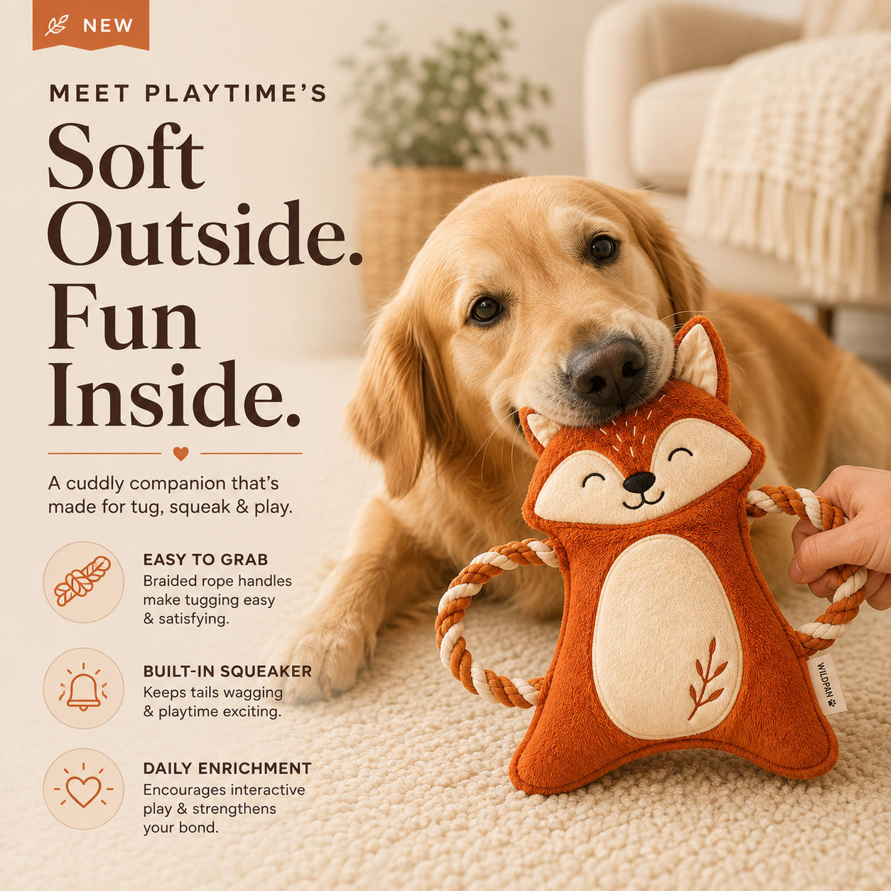 Sorelvina® Squeaky Fox Dog Toy