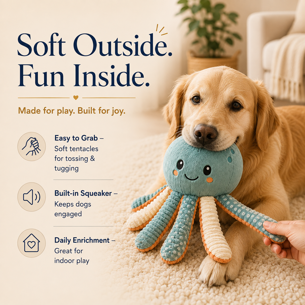 Sorelvina® Interactive Plush Octopus Toy