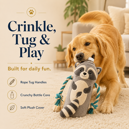 Sorelvina® Raccoon Bottle Crinkle Toy