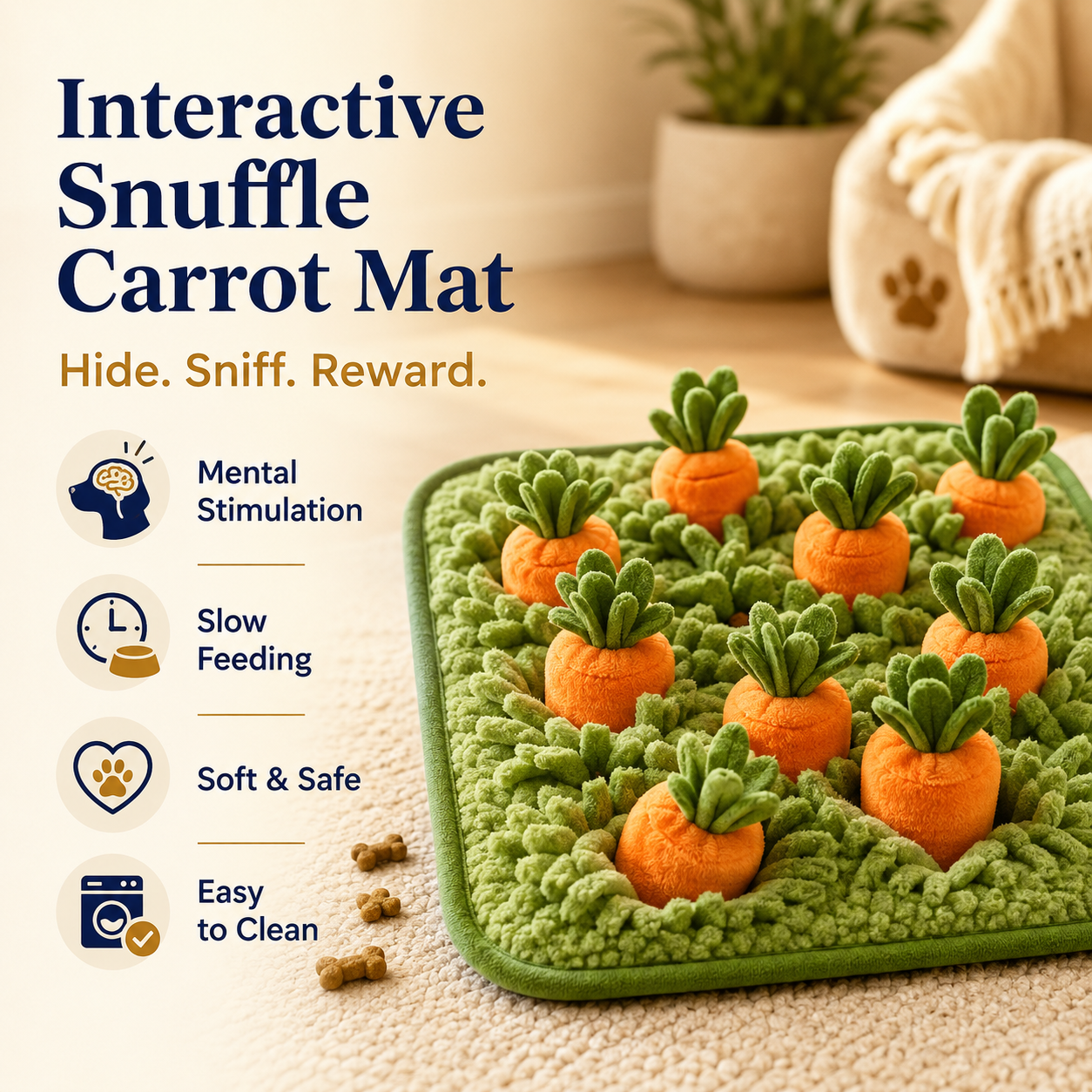 Sorelvina® Interactive Carrot Snuffle Mat for Dogs