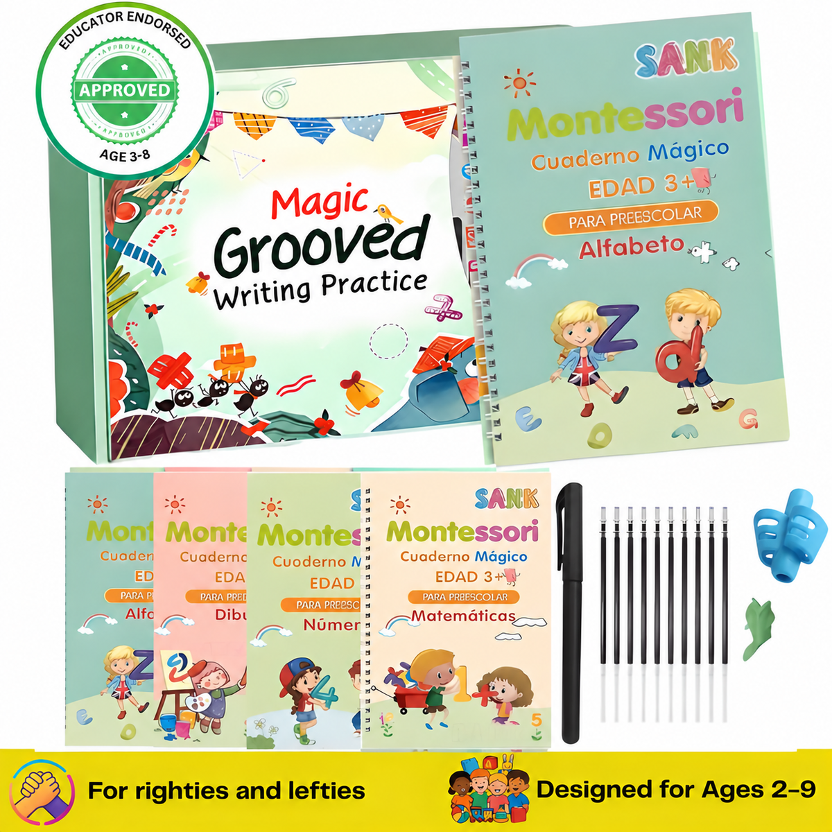 Sorelvina TraceJoy™ Reusable Handwriting Book Set