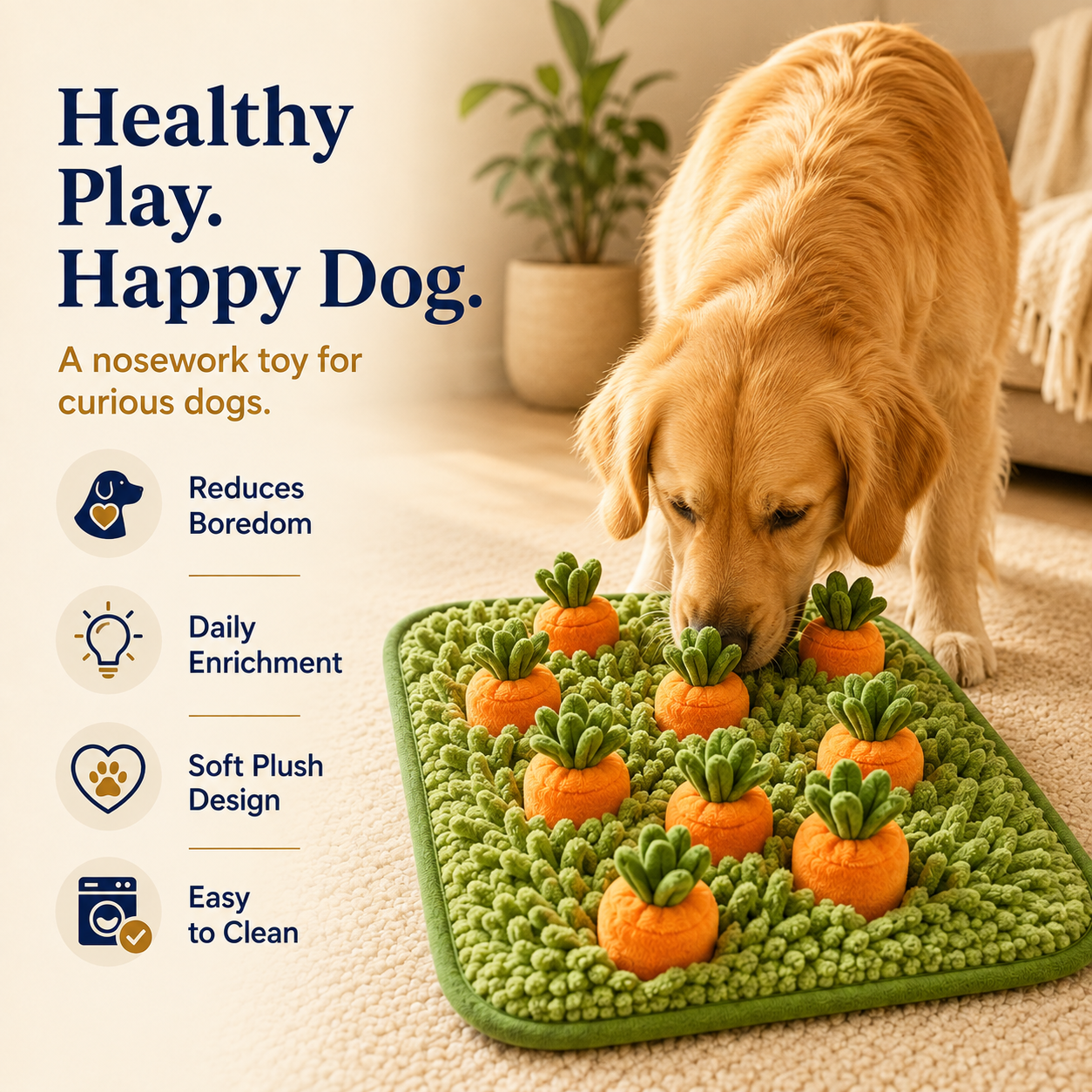 Sorelvina® Interactive Carrot Snuffle Mat for Dogs