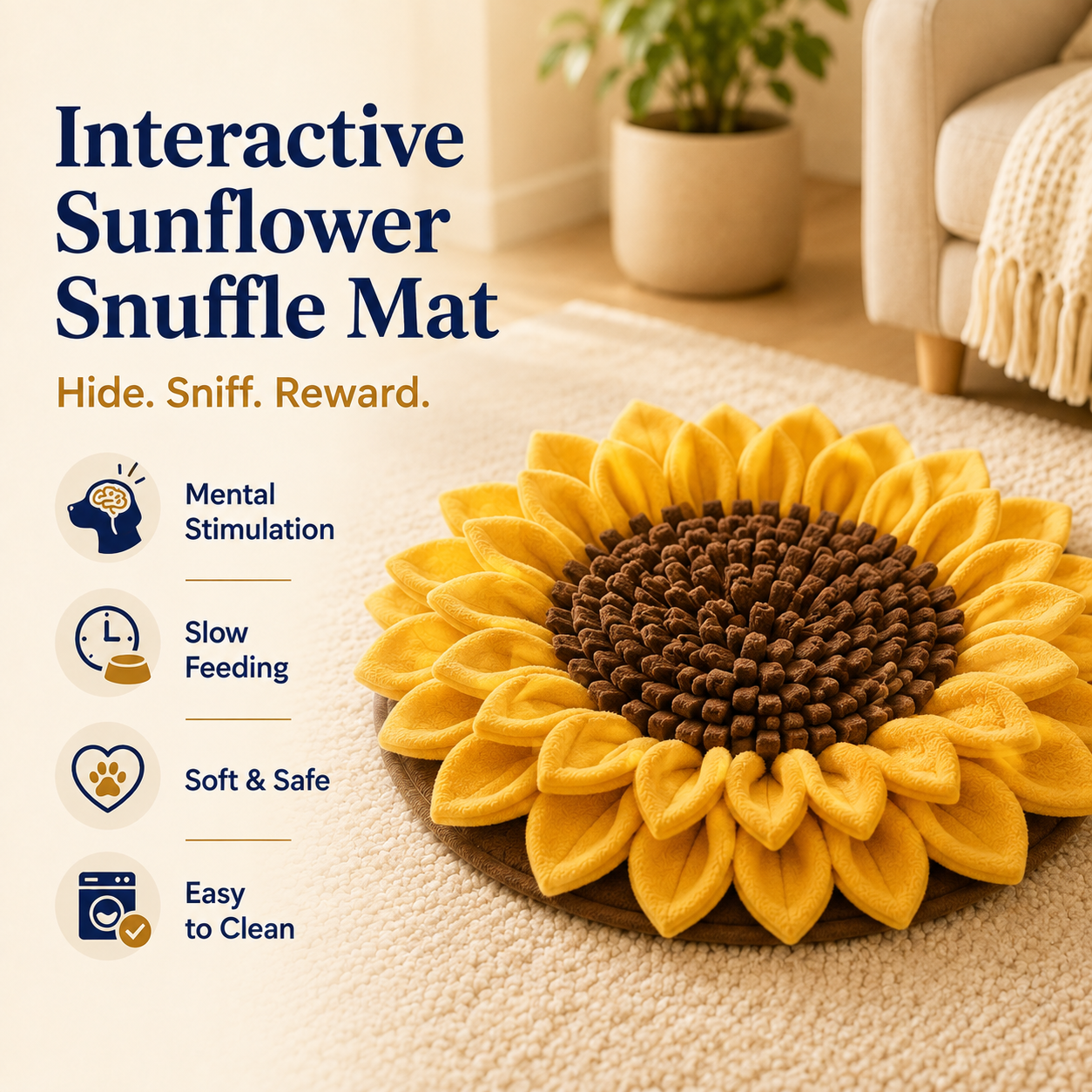 Sorelvina® Sunflower Snuffle Mat for Dogs