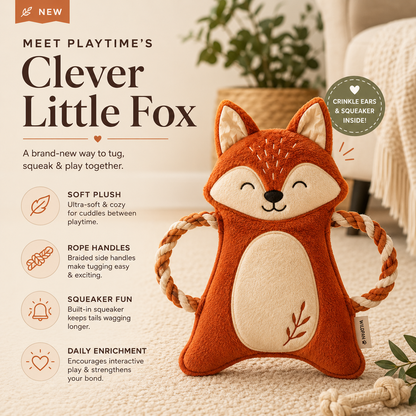 Sorelvina® Squeaky Fox Dog Toy