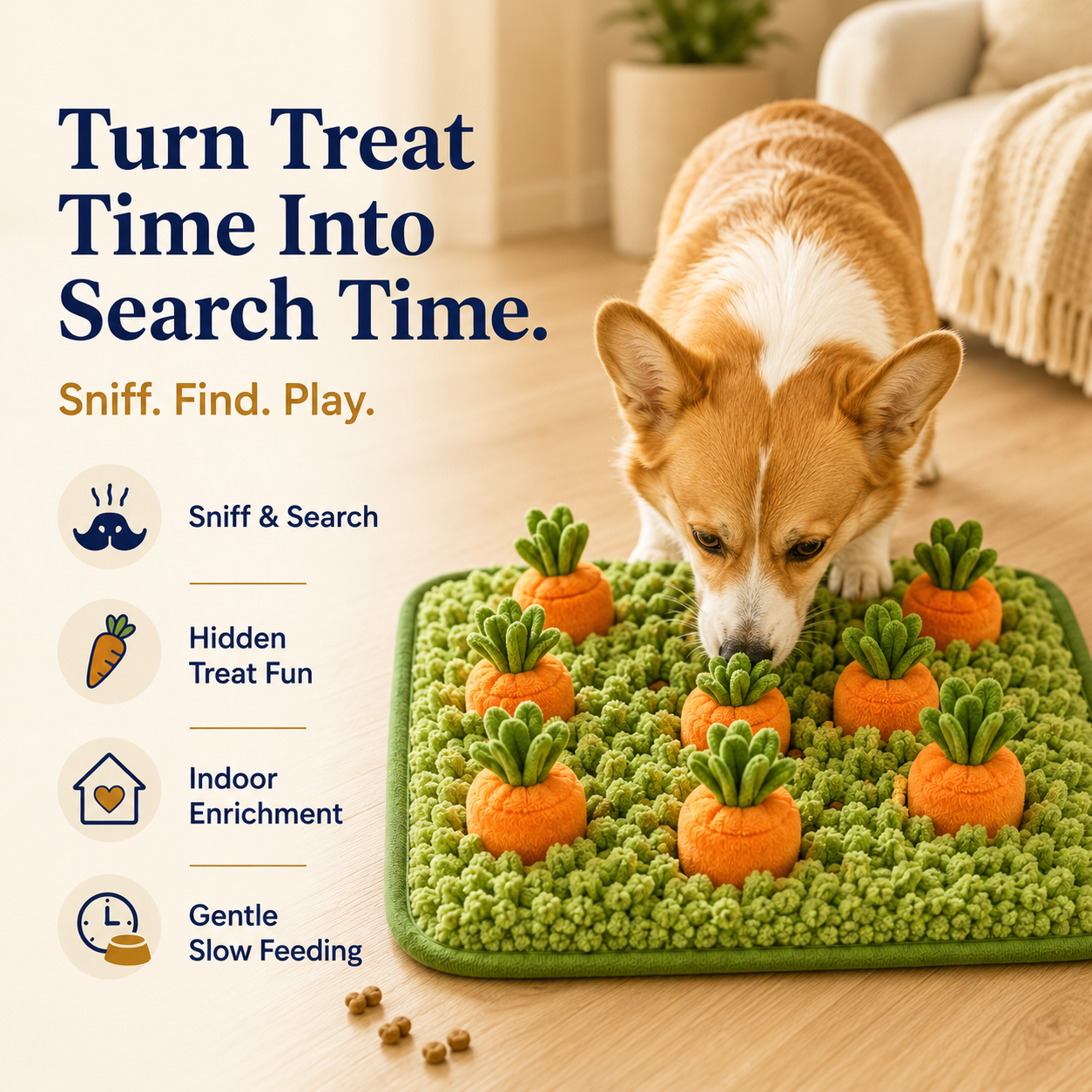 Sorelvina® Interactive Carrot Snuffle Mat for Dogs