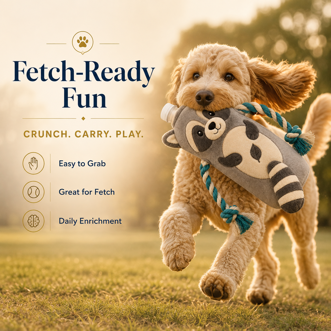 Sorelvina® Raccoon Bottle Crinkle Toy